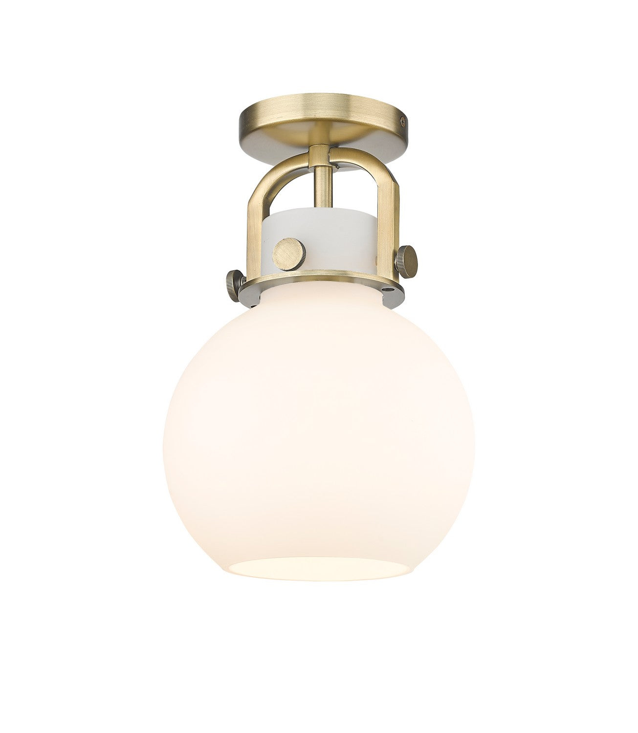 Innovations - 410-1F-BB-G410-8WH - One Light Flush Mount - Downtown Urban - Brushed Brass