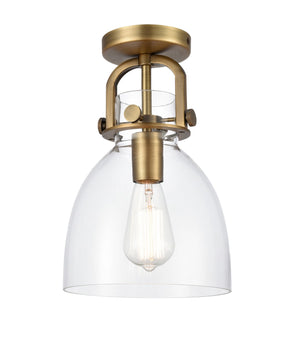 Innovations - 410-1F-BB-G412-8CL - One Light Flush Mount - Downtown Urban - Brushed Brass