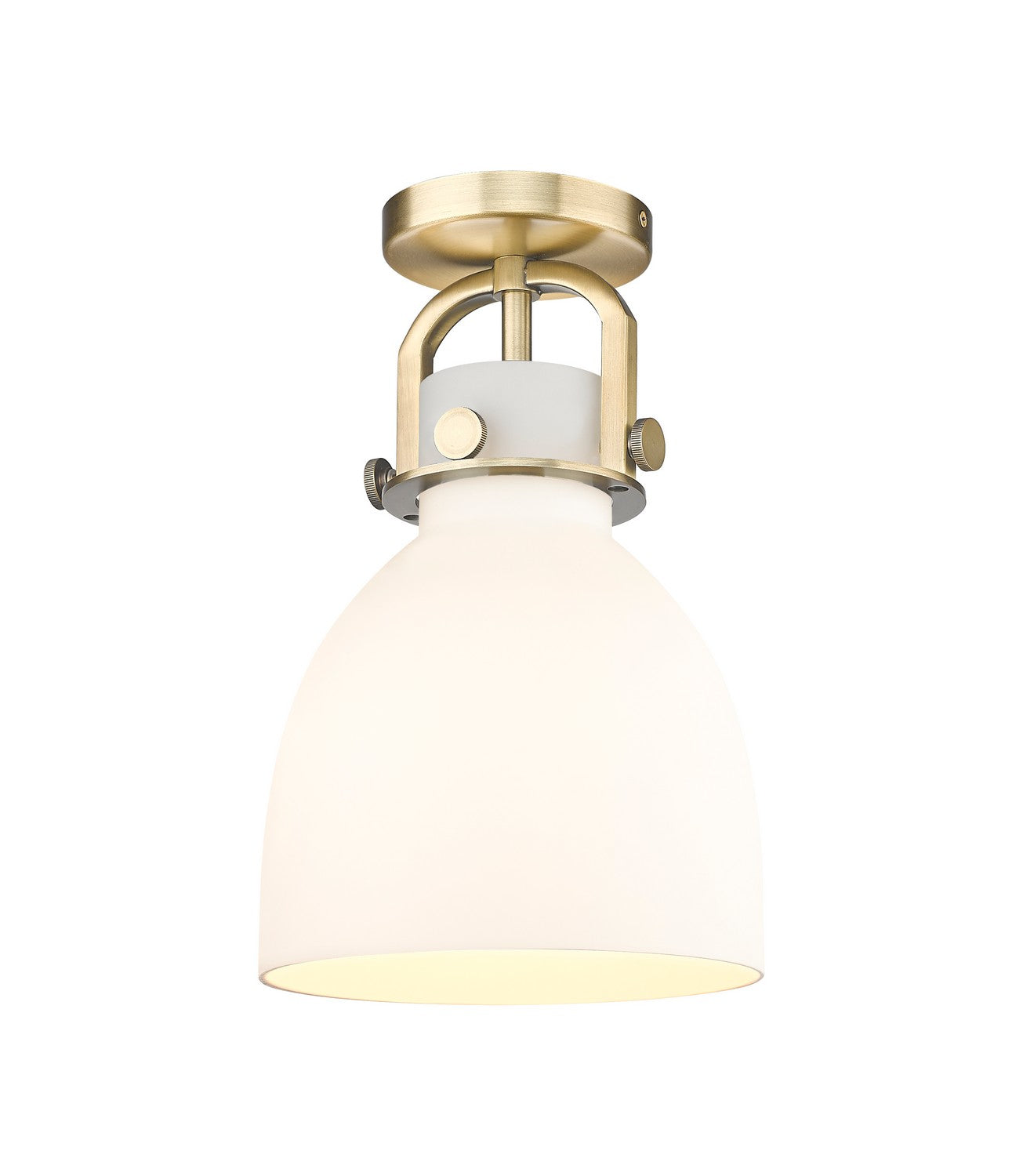 Innovations - 410-1F-BB-G412-8WH - One Light Flush Mount - Downtown Urban - Brushed Brass