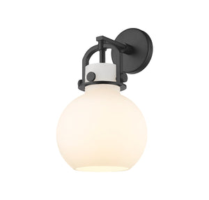 Innovations - 410-1W-BK-G410-8WH - One Light Wall Sconce - Newton - Matte Black