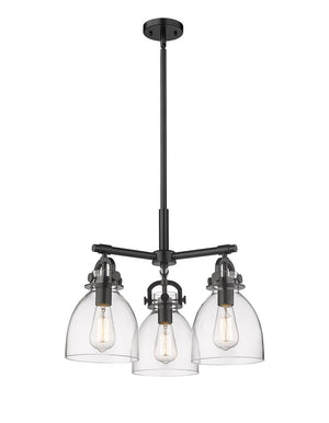 Innovations - 410-3CR-BK-G412-7CL - Three Light Pendant - Downtown Urban - Matte Black