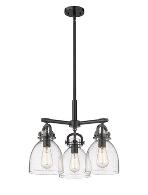 Innovations - 410-3CR-BK-G412-7SDY - Three Light Pendant - Downtown Urban - Matte Black