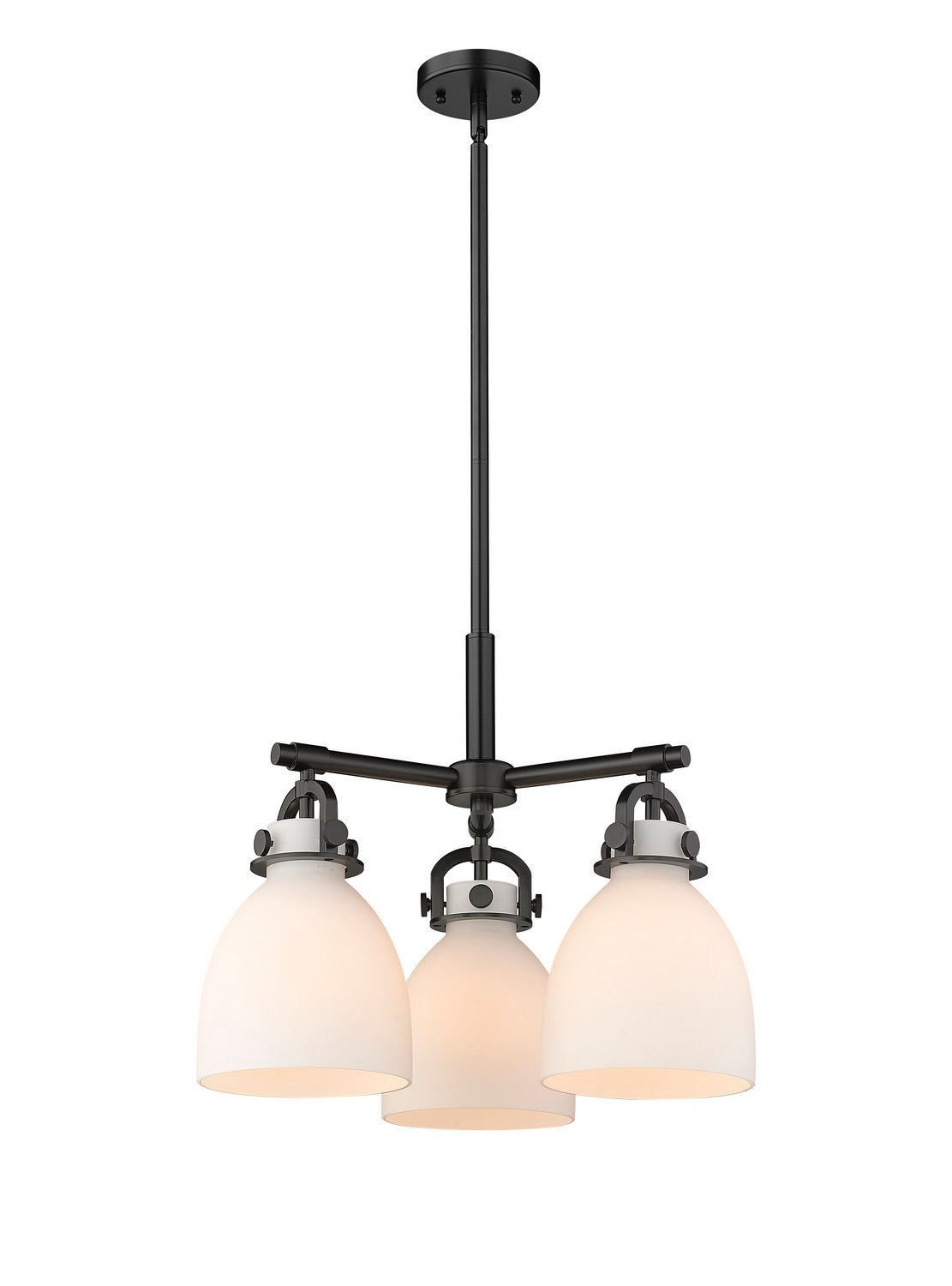 Innovations - 410-3CR-BK-G412-7WH - Three Light Pendant - Downtown Urban - Matte Black