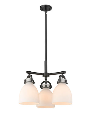 Innovations - 410-3CR-BK-G412-7WH - Three Light Pendant - Downtown Urban - Matte Black