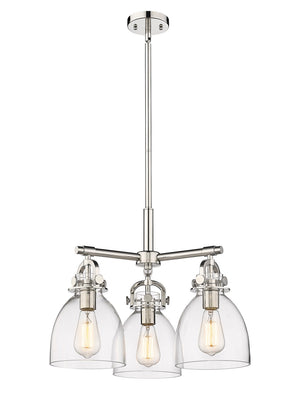 Innovations - 410-3CR-PN-G412-7CL - Three Light Pendant - Downtown Urban - Polished Nickel