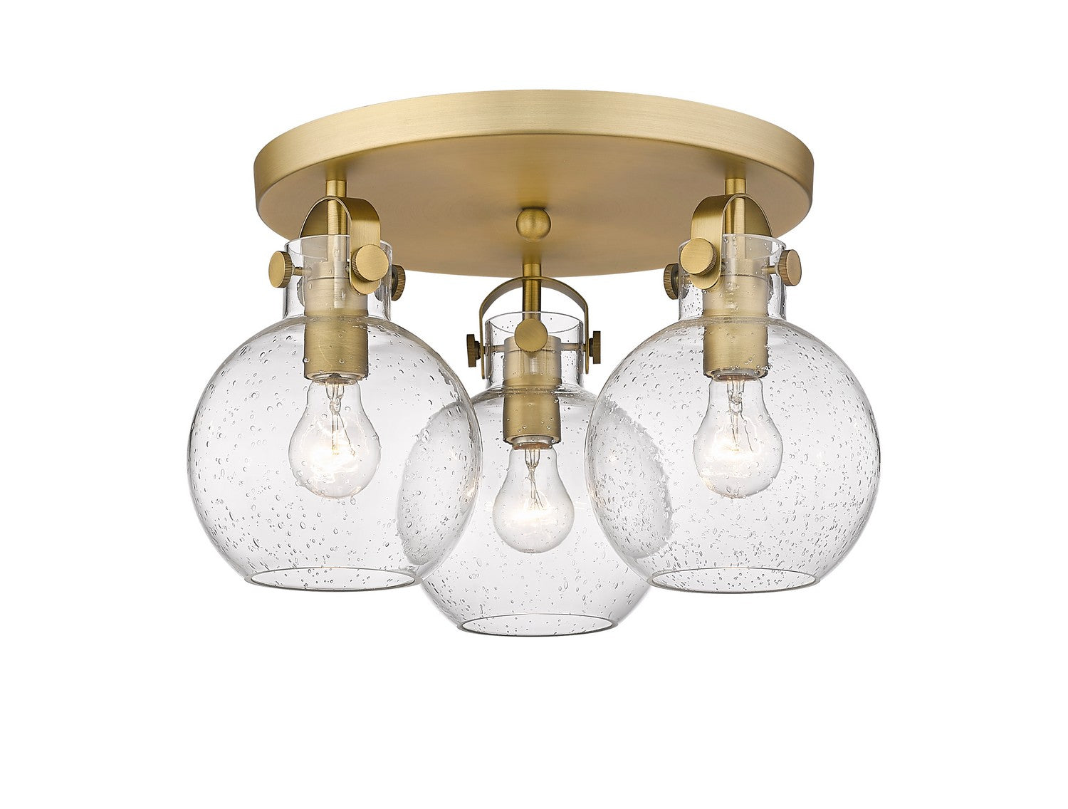 Innovations - 410-3F-BB-G410-7SDY - Three Light Flush Mount - Downtown Urban - Brushed Brass