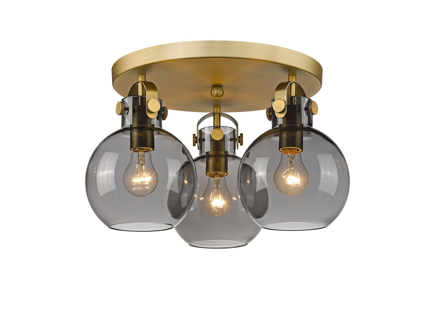 Innovations - 410-3F-BB-G410-7SM - Three Light Flush Mount - Downtown Urban - Brushed Brass