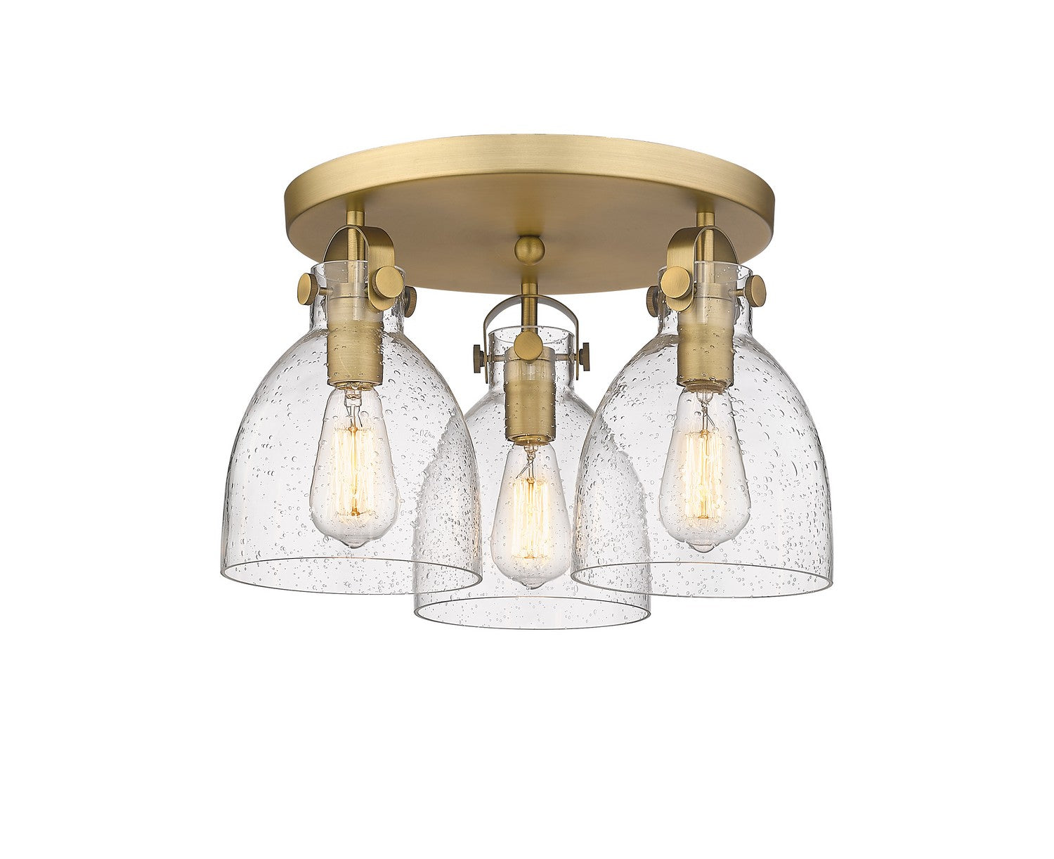 Innovations - 410-3F-BB-G412-7SDY - Three Light Flush Mount - Downtown Urban - Brushed Brass