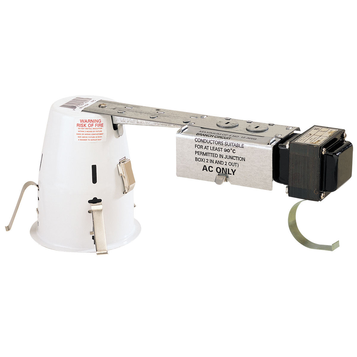 Nora Lighting - NLR-404/75/2EL - 4" Low Voltage Housing,/12V Elect. Transformer, Rated For 75W - Rec Lv 4" Housing - Unfinished