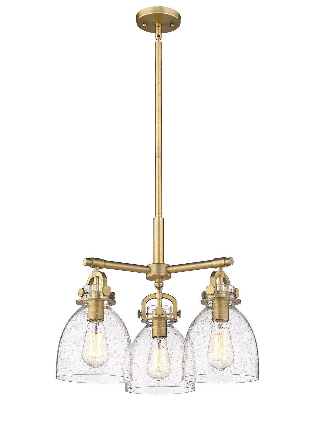 Innovations - 410-3CR-BB-G412-7SDY - Three Light Pendant - Downtown Urban - Brushed Brass