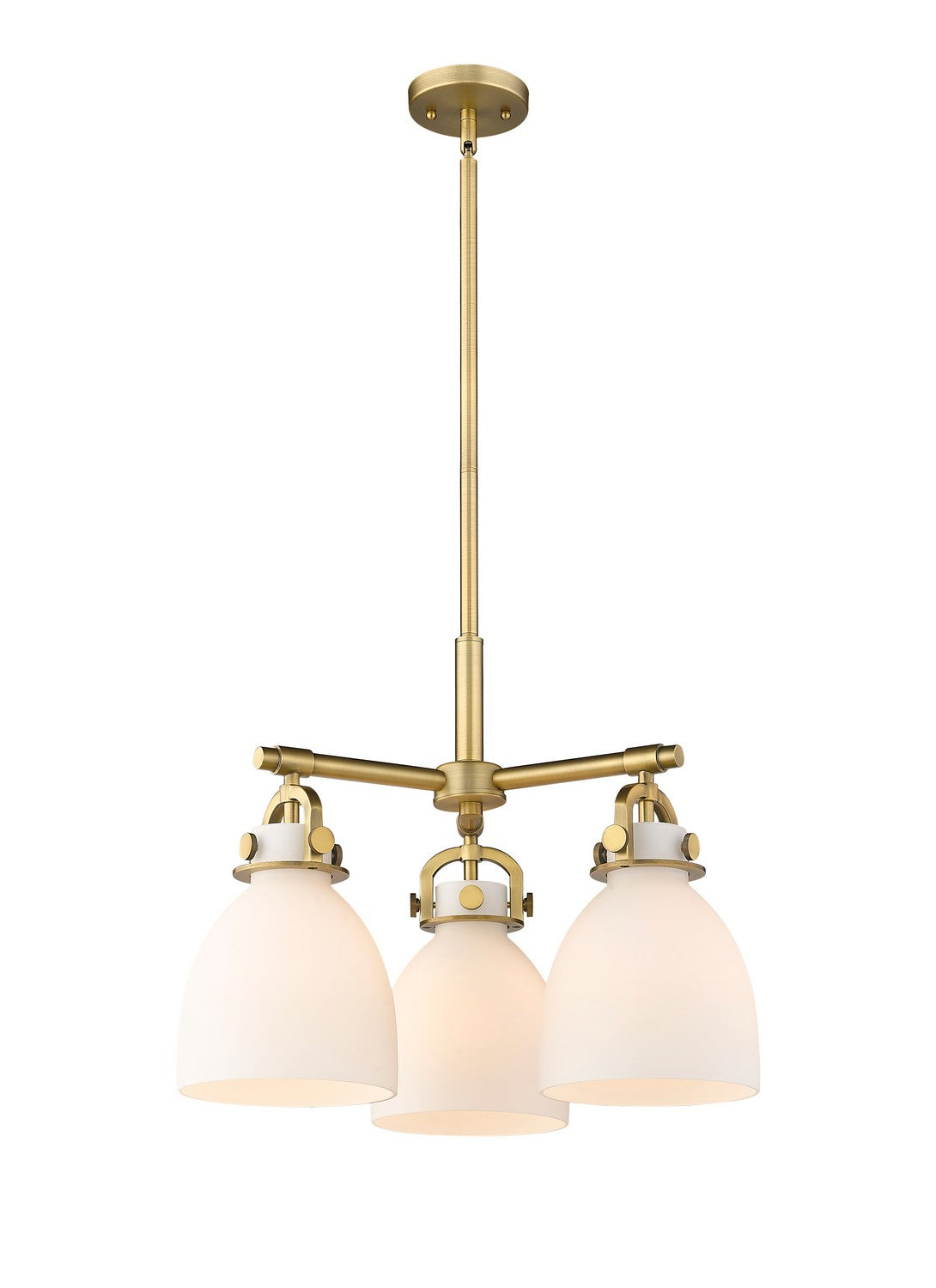 Innovations - 410-3CR-BB-G412-7WH - Three Light Pendant - Downtown Urban - Brushed Brass