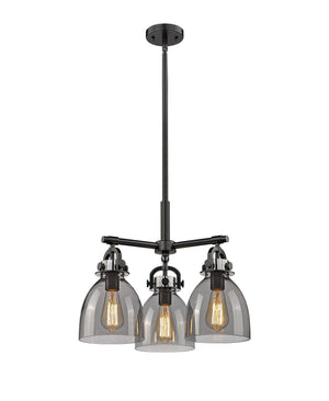 Innovations - 410-3CR-BK-G412-7SM - Three Light Pendant - Downtown Urban - Matte Black