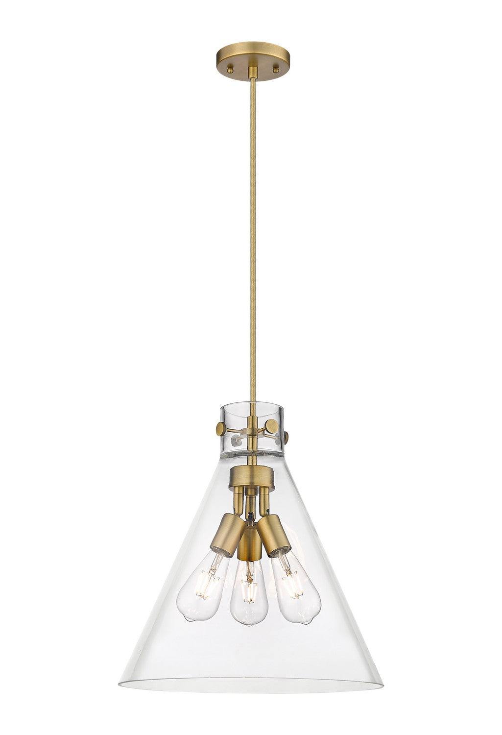 Innovations - 410-3PL-BB-G411-16CL - Three Light Pendant - Downtown Urban - Brushed Brass