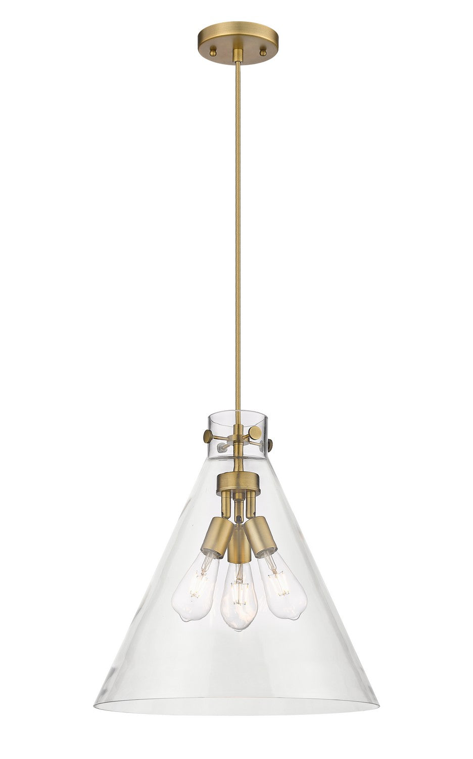 Innovations - 410-3PL-BB-G411-18CL - Three Light Pendant - Downtown Urban - Brushed Brass