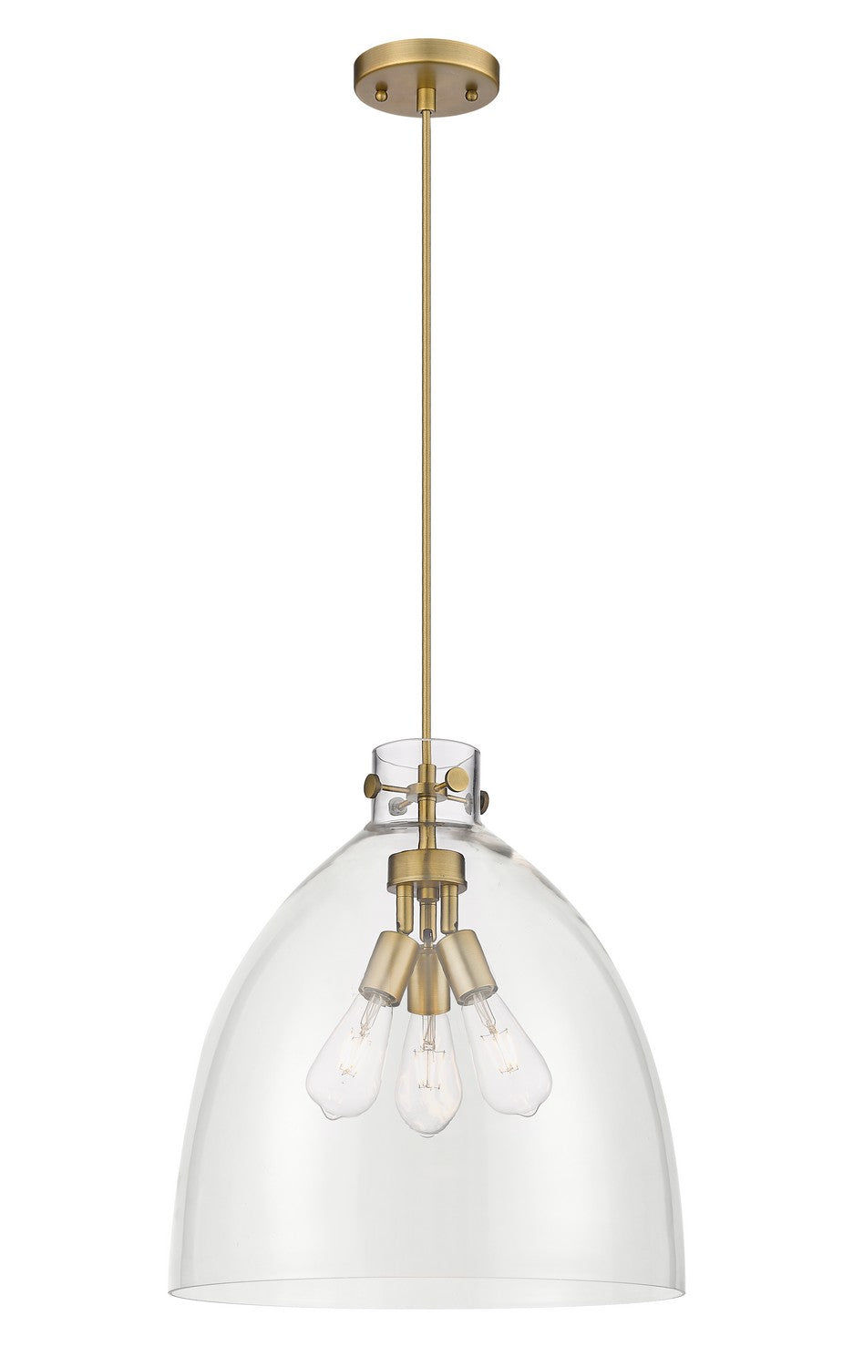 Innovations - 410-3PL-BB-G412-18CL - Three Light Pendant - Downtown Urban - Brushed Brass