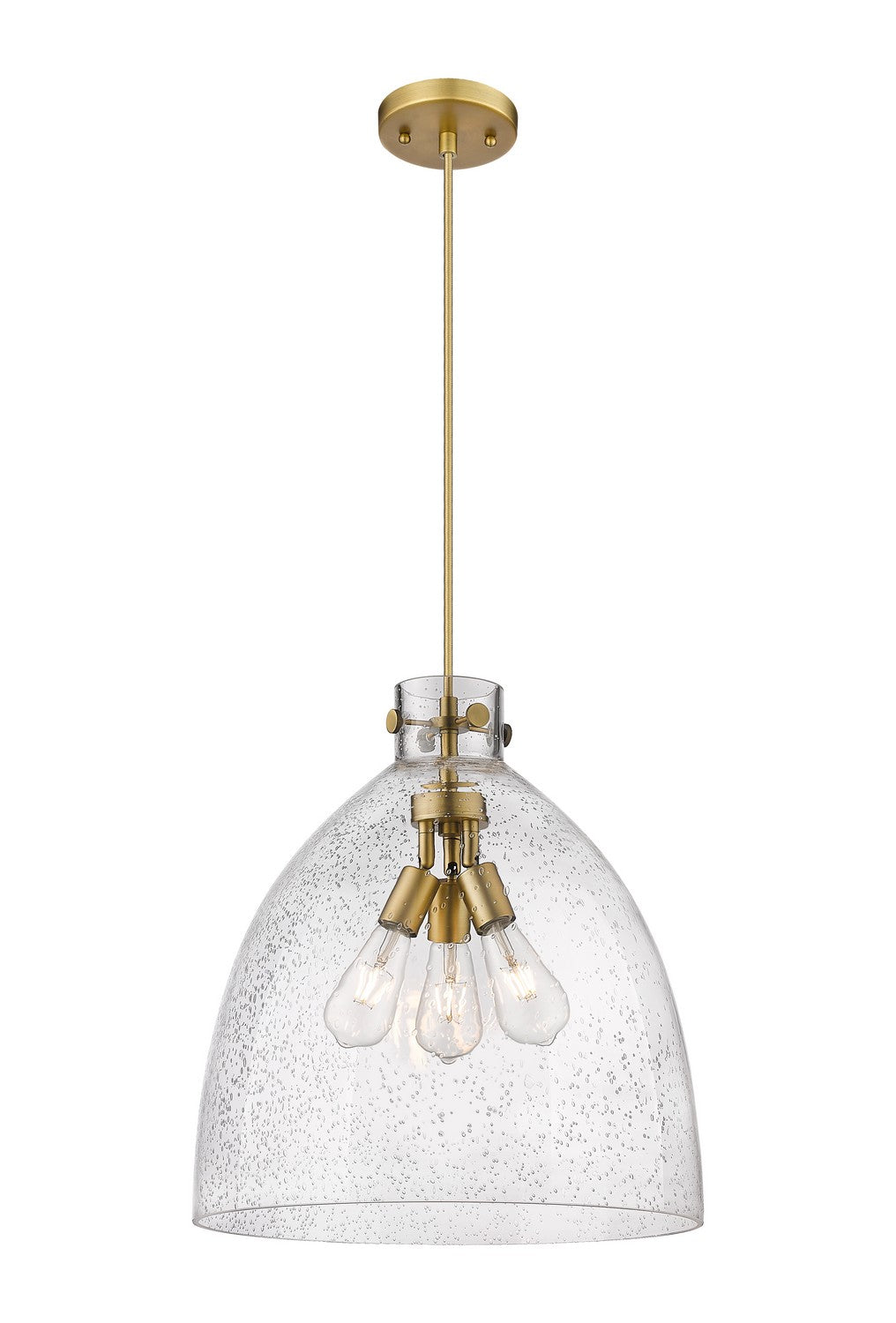 Innovations - 410-3PL-BB-G412-18SDY - Three Light Pendant - Downtown Urban - Brushed Brass