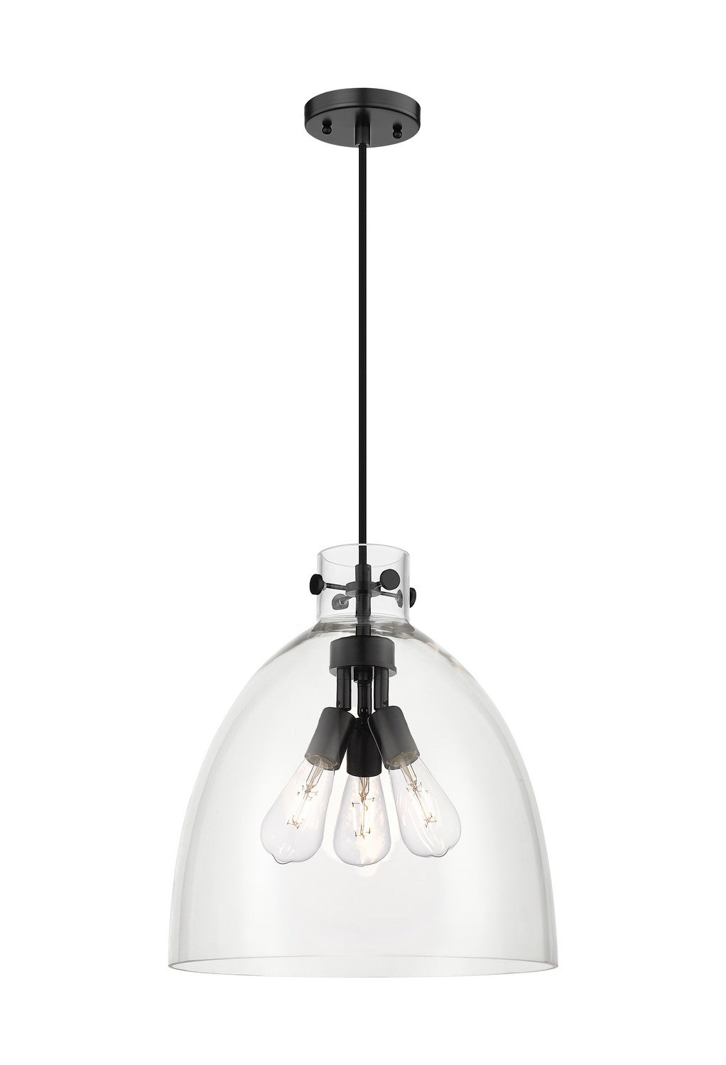 Innovations - 410-3PL-BK-G412-16CL - Three Light Pendant - Downtown Urban - Matte Black