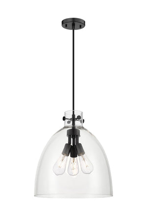 Innovations - 410-3PL-BK-G412-16CL - Three Light Pendant - Downtown Urban - Matte Black