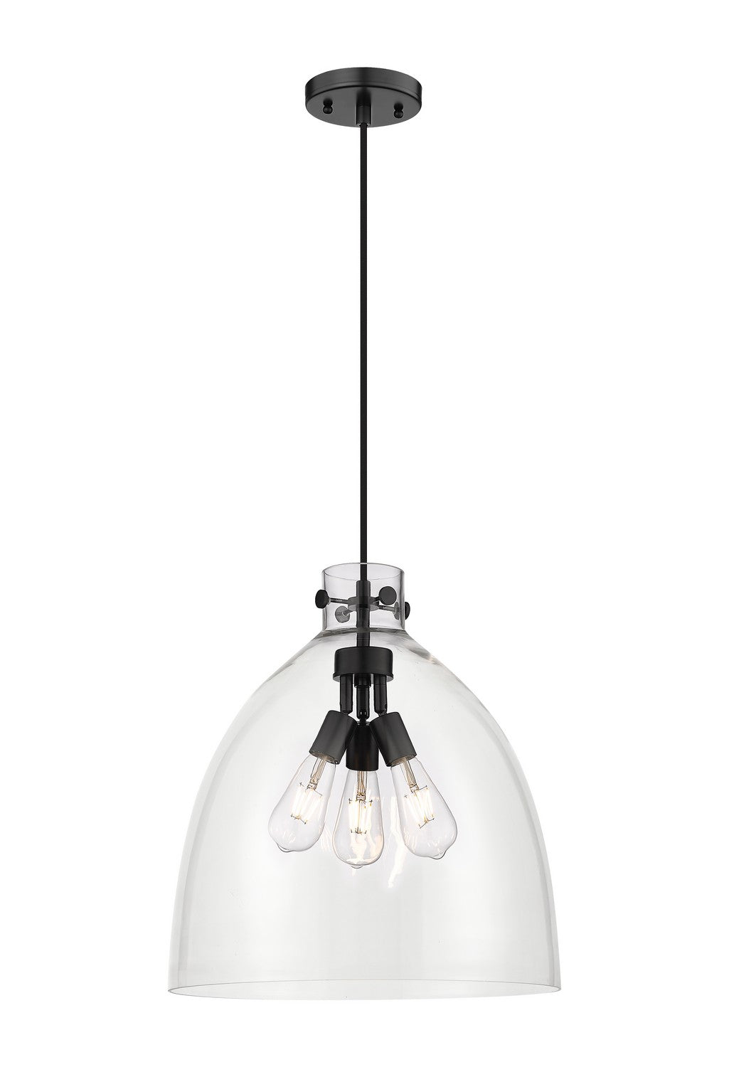 Innovations - 410-3PL-BK-G412-18CL - Three Light Pendant - Downtown Urban - Matte Black