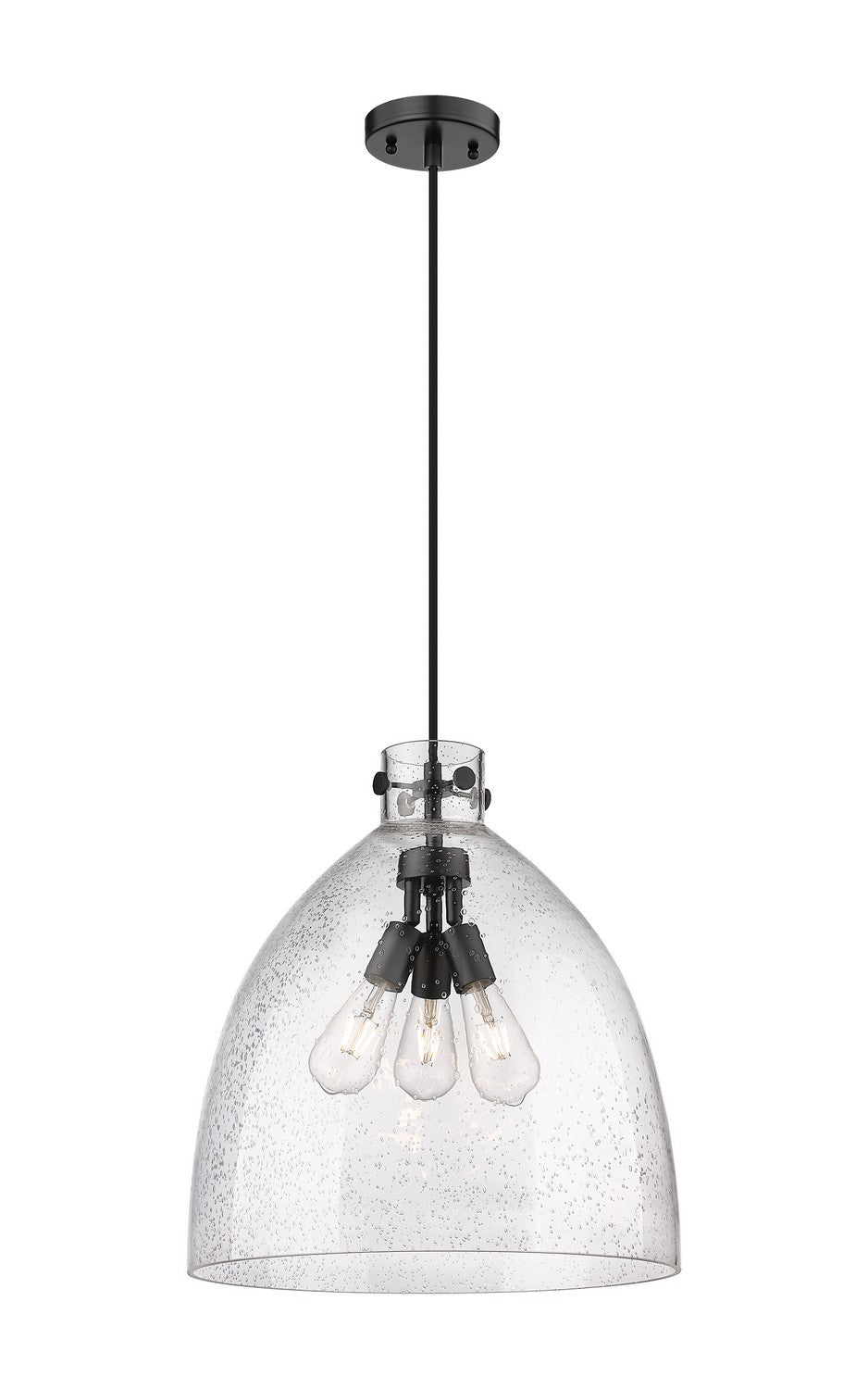 Innovations - 410-3PL-BK-G412-18SDY - Three Light Pendant - Downtown Urban - Matte Black