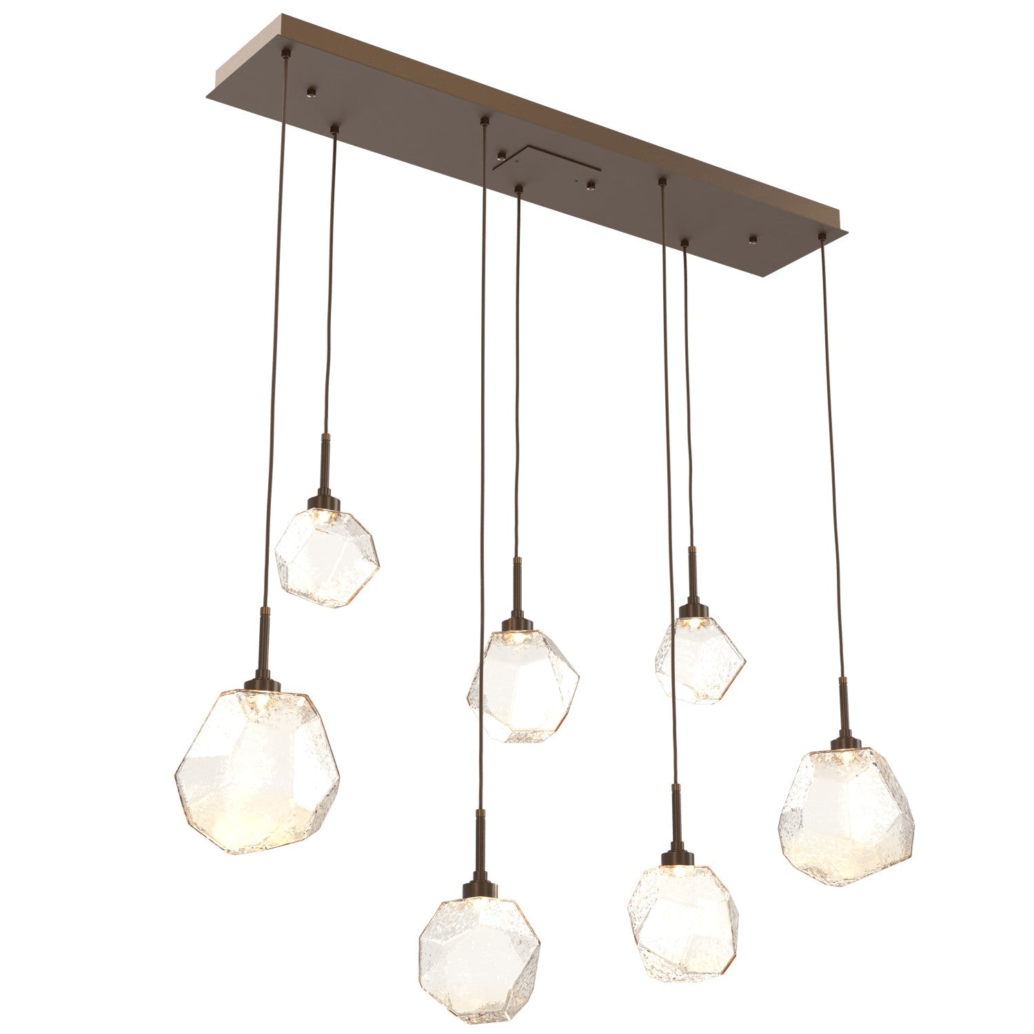 Hammerton Studio - PLB0039-07-FB-A-C01-L3 - LED Linear Pendant - Gem - Flat Bronze