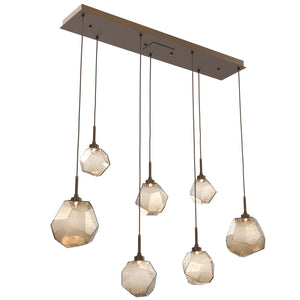 Hammerton Studio - PLB0039-07-FB-B-C01-L3 - LED Linear Pendant - Gem - Flat Bronze