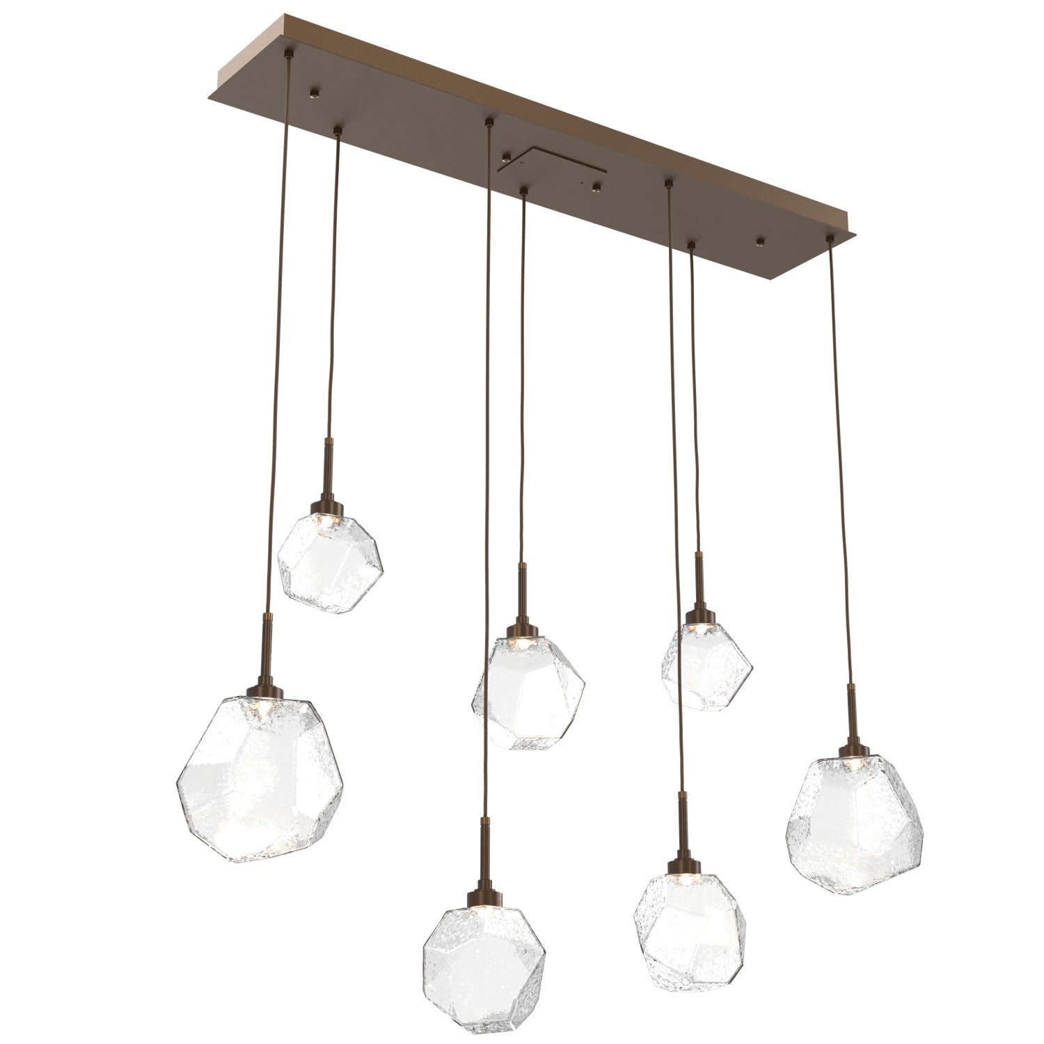 Hammerton Studio - PLB0039-07-FB-C-C01-L3 - LED Linear Pendant - Gem - Flat Bronze