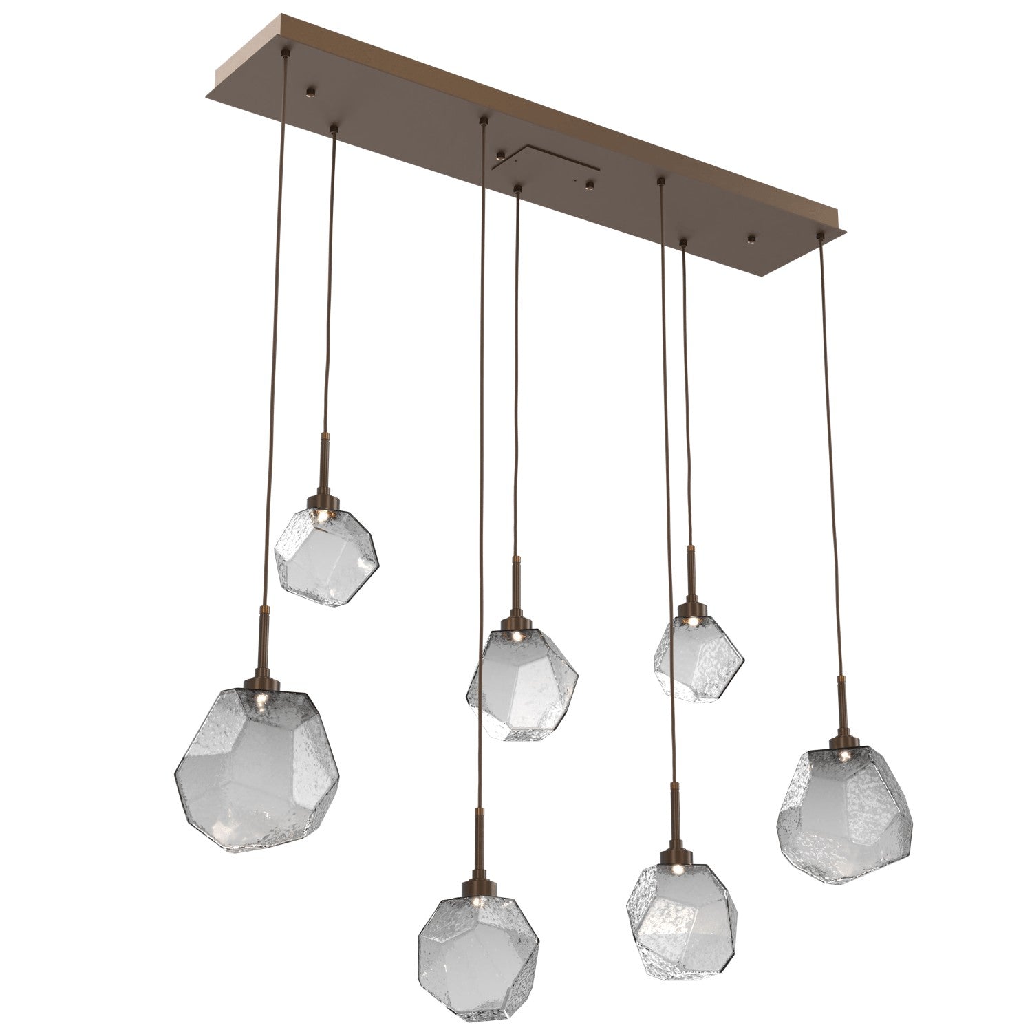 Hammerton Studio - PLB0039-07-FB-S-C01-L3 - LED Linear Pendant - Gem - Flat Bronze