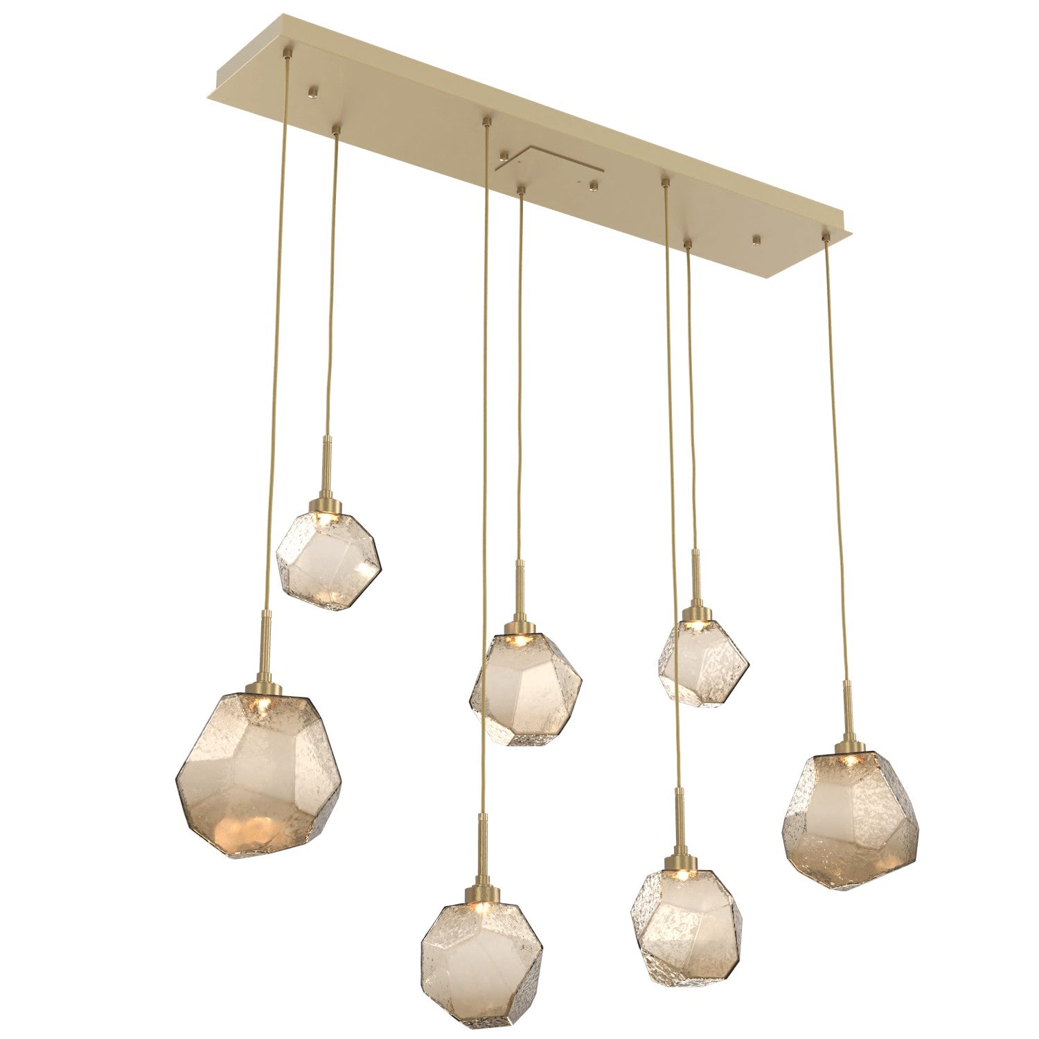 Hammerton Studio - PLB0039-07-GB-B-C01-L3 - LED Linear Pendant - Gem - Gilded Brass