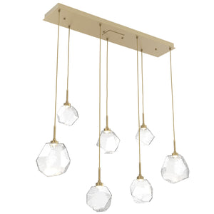 Hammerton Studio - PLB0039-07-GB-C-C01-L3 - LED Linear Pendant - Gem - Gilded Brass