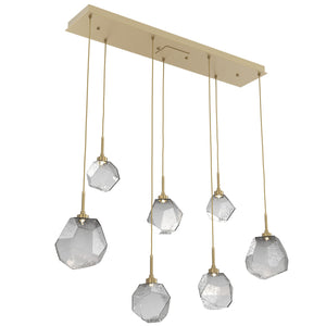 Hammerton Studio - PLB0039-07-GB-S-C01-L3 - LED Linear Pendant - Gem - Gilded Brass