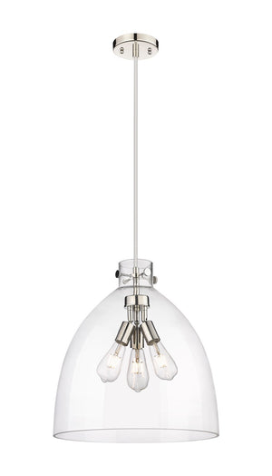 Innovations - 410-3PL-PN-G412-18CL - Three Light Pendant - Downtown Urban - Polished Nickel