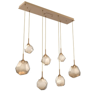 Hammerton Studio - PLB0039-07-NB-B-C01-L1 - LED Linear Pendant - Gem - Novel Brass