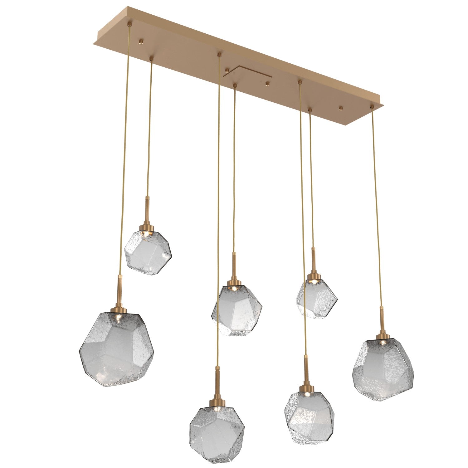 Hammerton Studio - PLB0039-07-NB-S-C01-L1 - LED Linear Pendant - Gem - Novel Brass