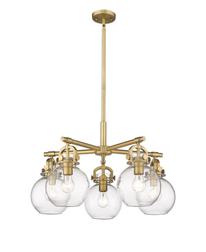 Innovations - 410-5CR-BB-G410-7CL - Five Light Chandelier - Downtown Urban - Brushed Brass