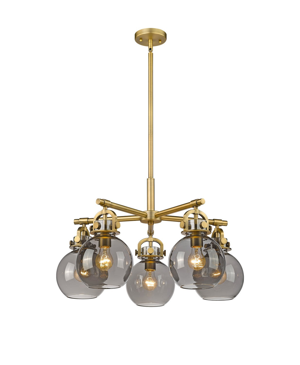 Innovations - 410-5CR-BB-G410-7SM - Five Light Chandelier - Downtown Urban - Brushed Brass