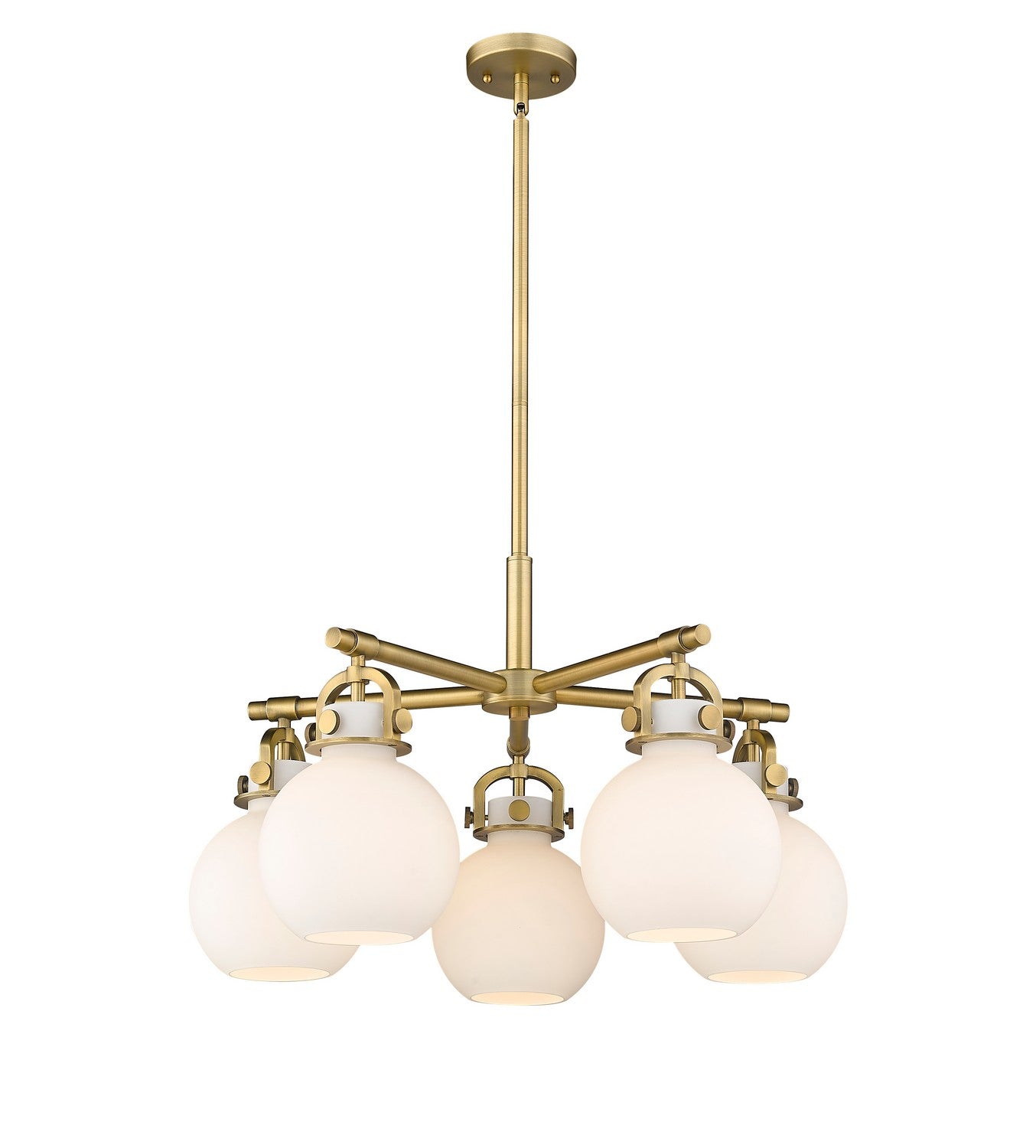 Innovations - 410-5CR-BB-G410-7WH - Five Light Chandelier - Downtown Urban - Brushed Brass