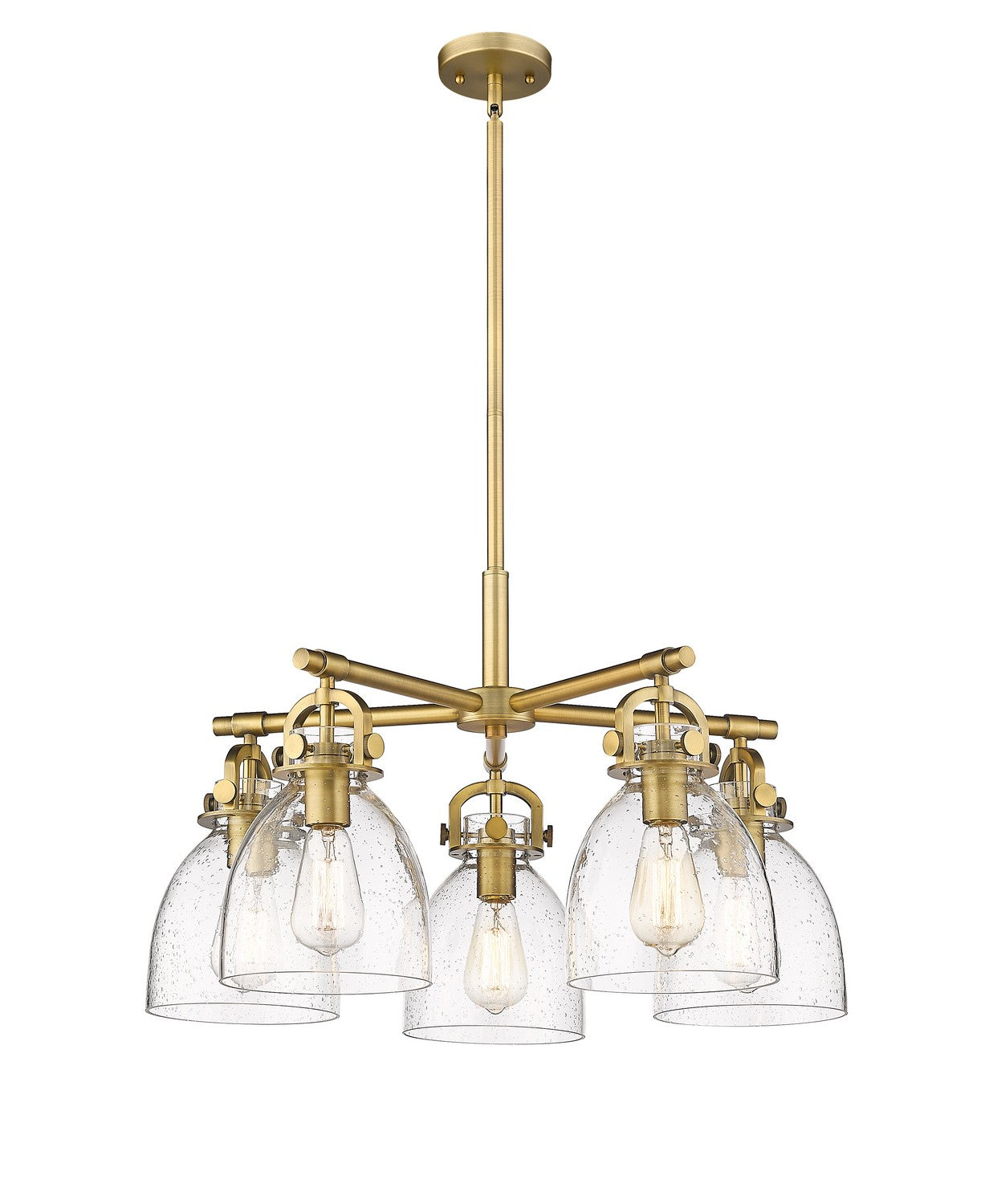 Innovations - 410-5CR-BB-G412-7SDY - Five Light Chandelier - Downtown Urban - Brushed Brass