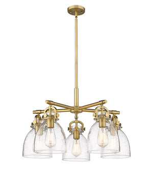 Innovations - 410-5CR-BB-G412-7SDY - Five Light Chandelier - Downtown Urban - Brushed Brass