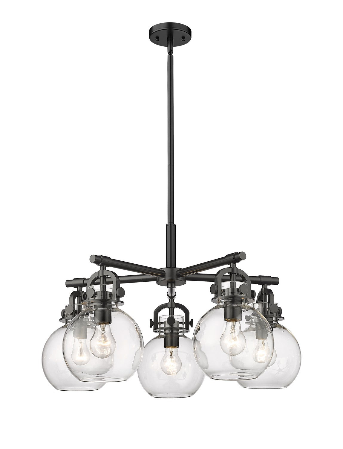 Innovations - 410-5CR-BK-G410-7CL - Five Light Chandelier - Downtown Urban - Matte Black