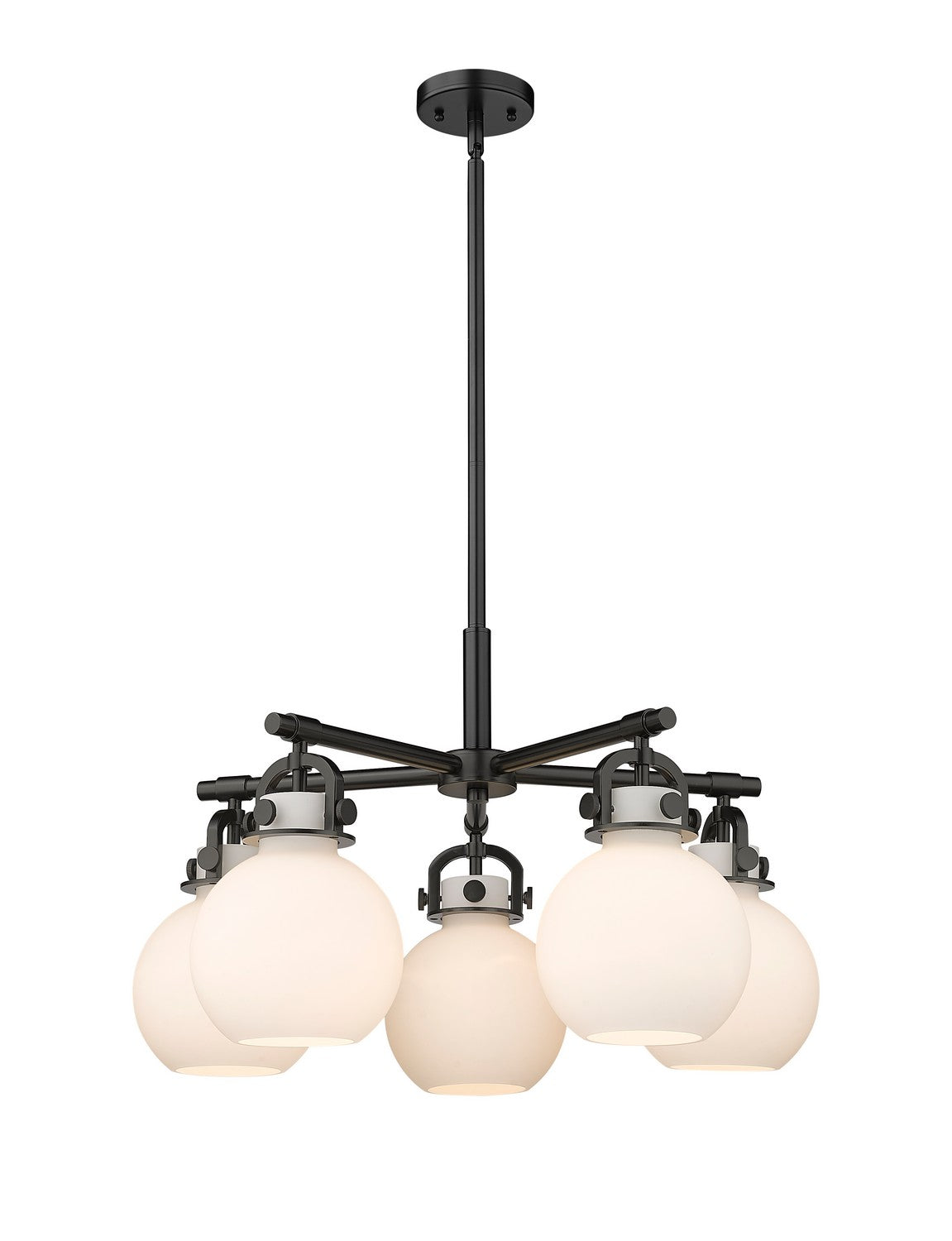 Innovations - 410-5CR-BK-G410-7WH - Five Light Chandelier - Downtown Urban - Matte Black