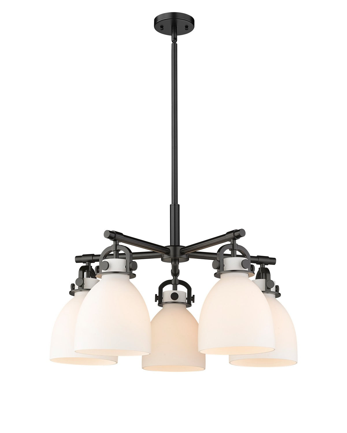 Innovations - 410-5CR-BK-G412-7WH - Five Light Chandelier - Downtown Urban - Matte Black