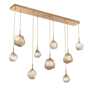 Hammerton Studio - PLB0039-09-NB-B-C01-L1 - LED Linear Pendant - Gem - Novel Brass