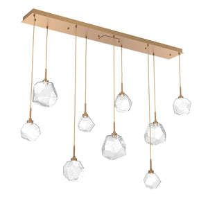 Hammerton Studio - PLB0039-09-NB-C-C01-L1 - LED Linear Pendant - Gem - Novel Brass