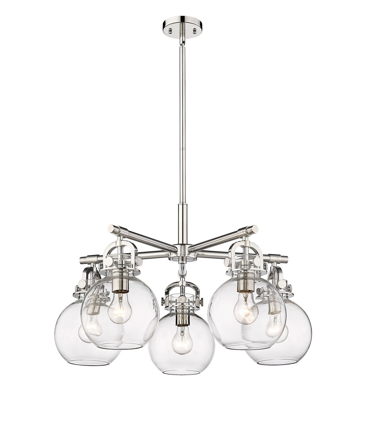 Innovations - 410-5CR-PN-G410-7CL - Five Light Chandelier - Downtown Urban - Polished Nickel