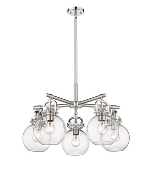 Innovations - 410-5CR-PN-G410-7CL - Five Light Chandelier - Downtown Urban - Polished Nickel