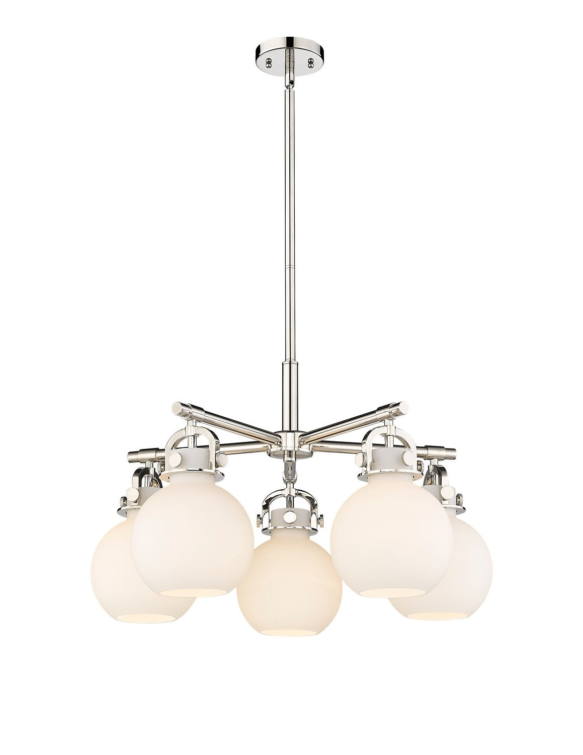 Innovations - 410-5CR-PN-G410-7WH - Five Light Chandelier - Downtown Urban - Polished Nickel