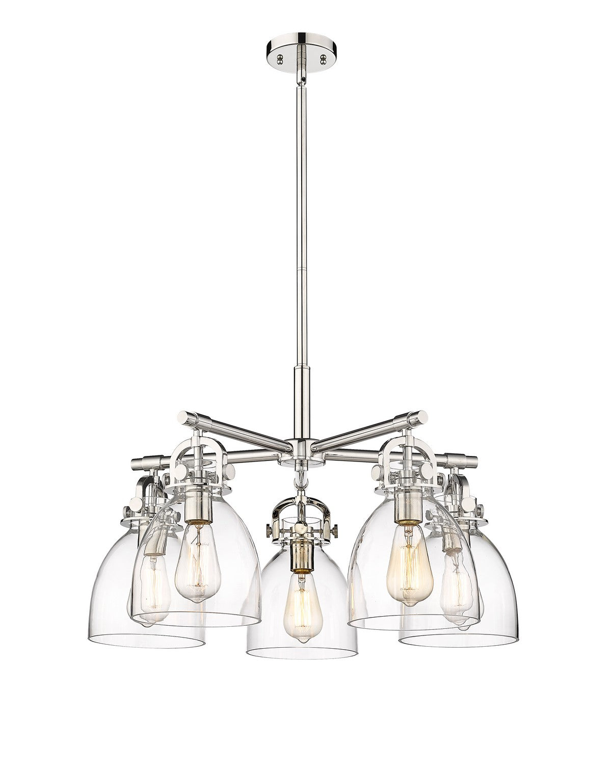 Innovations - 410-5CR-PN-G412-7CL - Five Light Chandelier - Downtown Urban - Polished Nickel