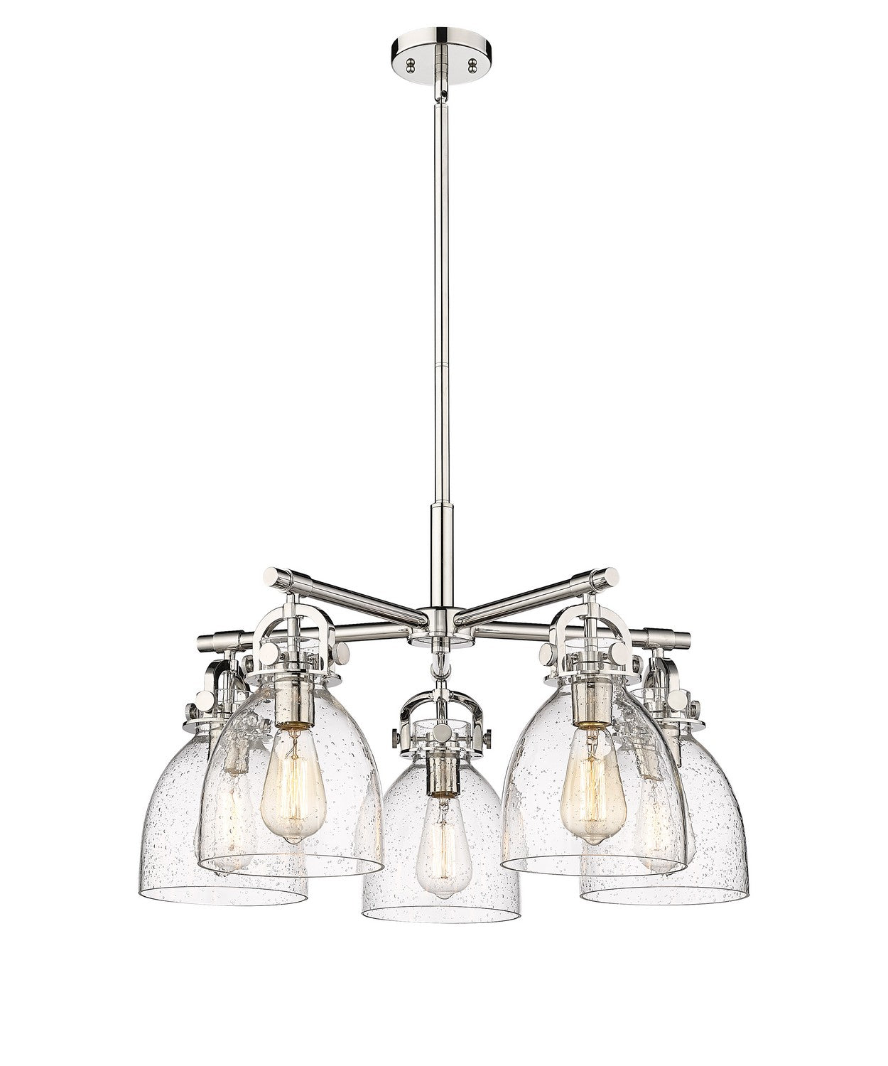 Innovations - 410-5CR-PN-G412-7SDY - Five Light Chandelier - Downtown Urban - Polished Nickel