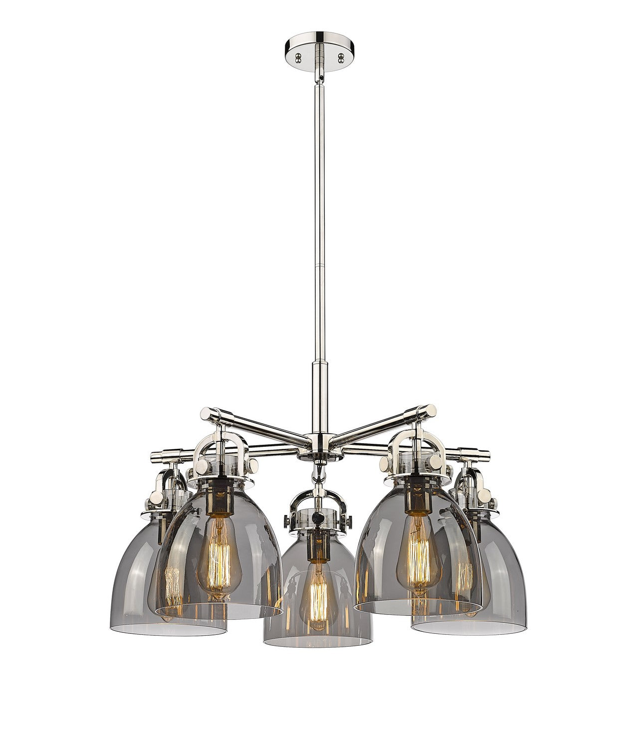 Innovations - 410-5CR-PN-G412-7SM - Five Light Chandelier - Downtown Urban - Polished Nickel